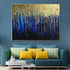 The Parisian Blue and Gold Drip 100% Hand Painted Wall Painting (With Outer Floater Frame)